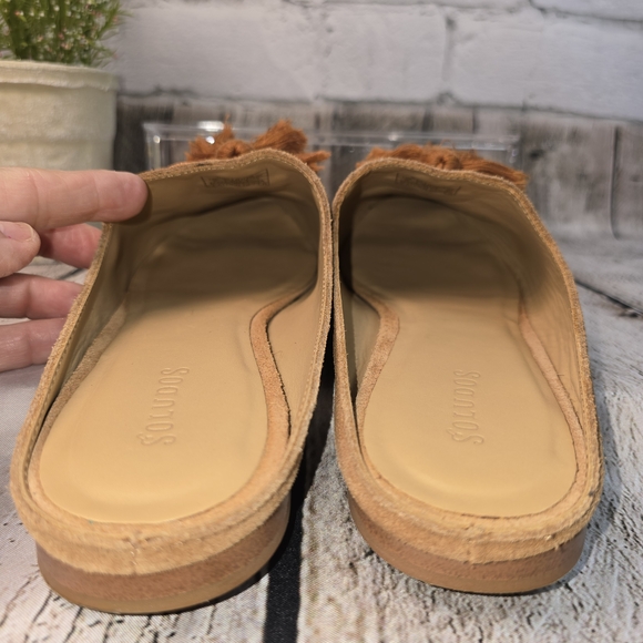 SOLUDOS WOMENS BROWN PALAZZO SUEDE MULES SOUTHWEST EMBROIDERY WOMENS 9 - Picture 8 of 8